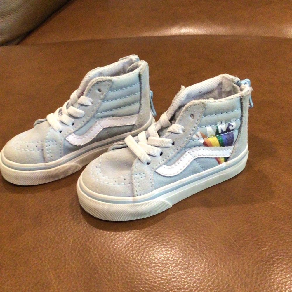 Vans toddler rainbow SK8 Hi zip shoes